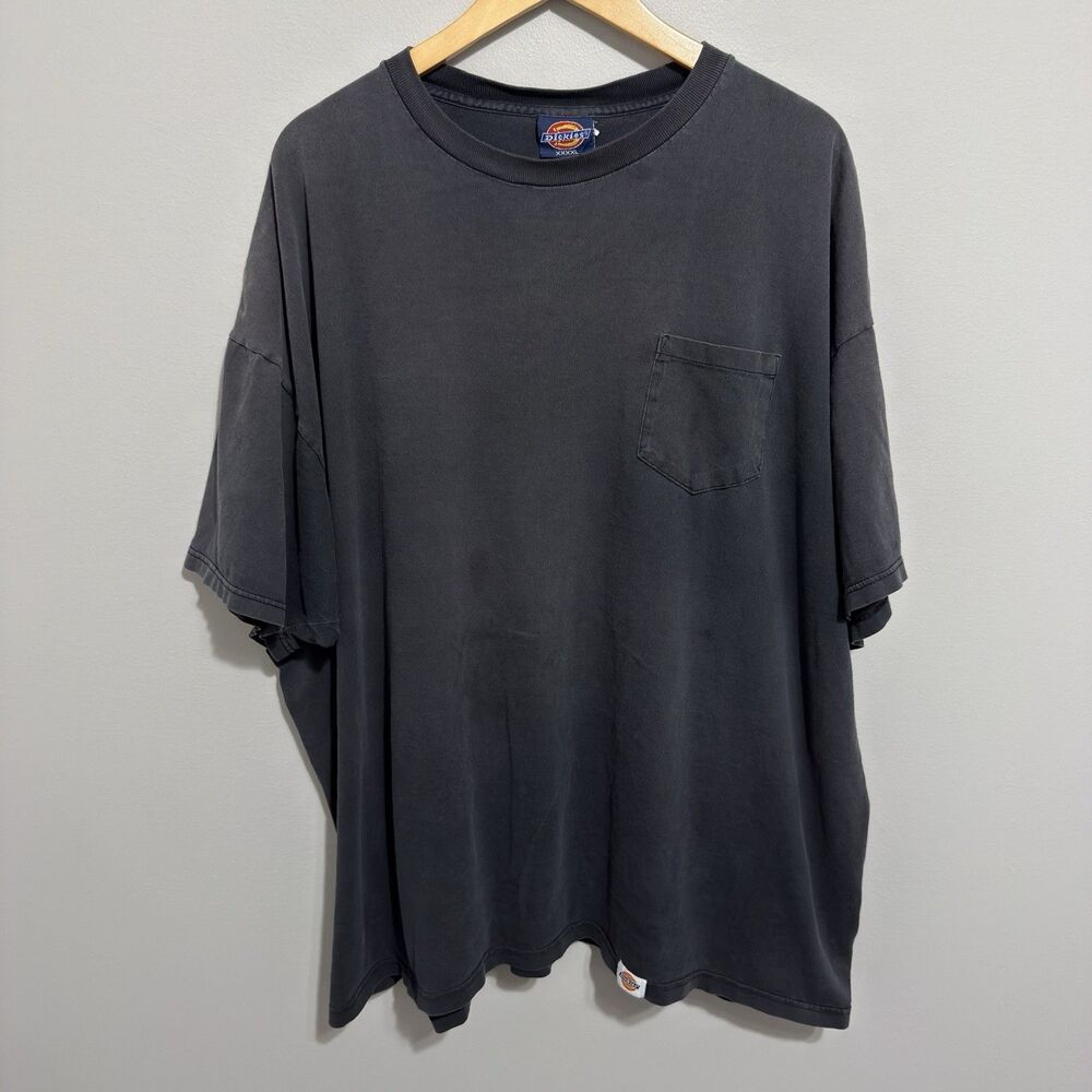 Vintage 80s Dickies Pocket T Shirt Men's Size 4XL Black Made In USA Logo Grunge